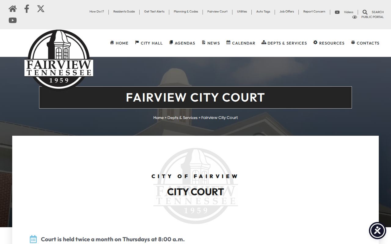 Fairview City Court schedule and payment information