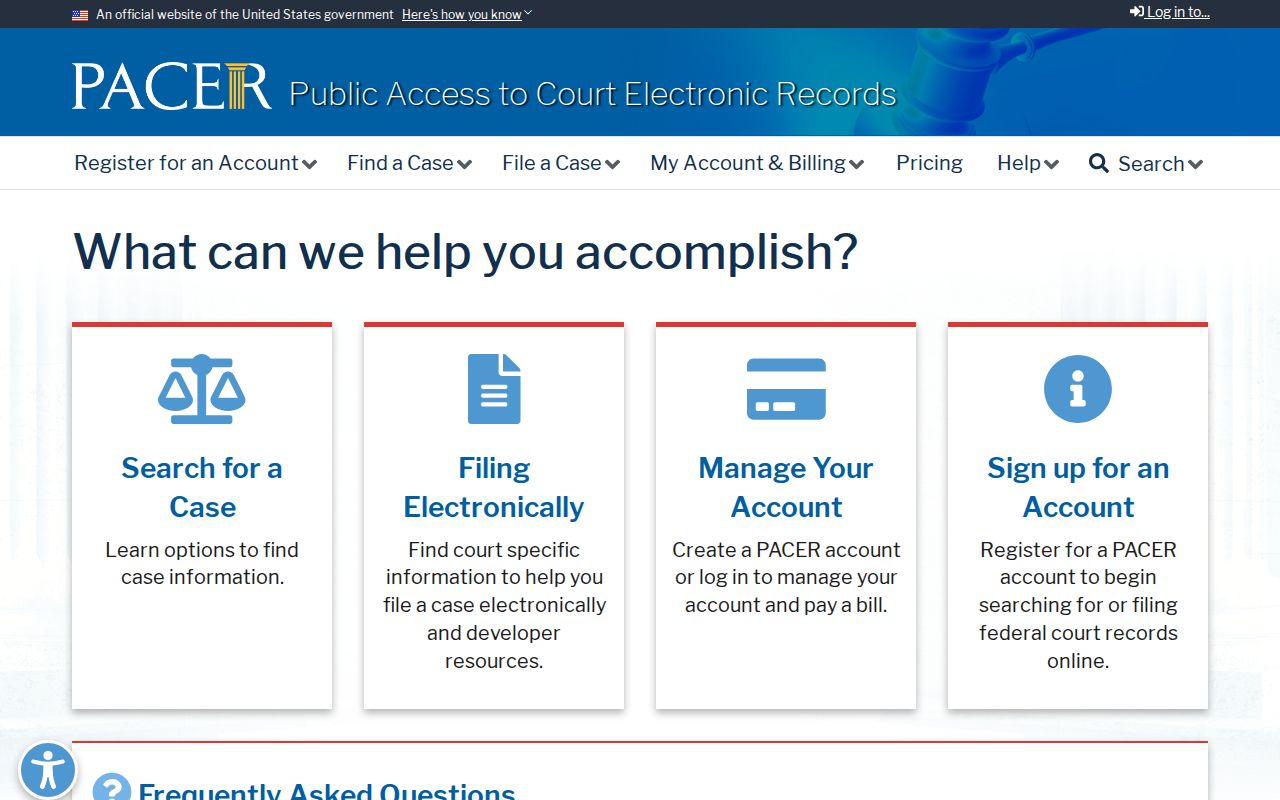 Williamson County warrant lookup reference to the federal PACER case search