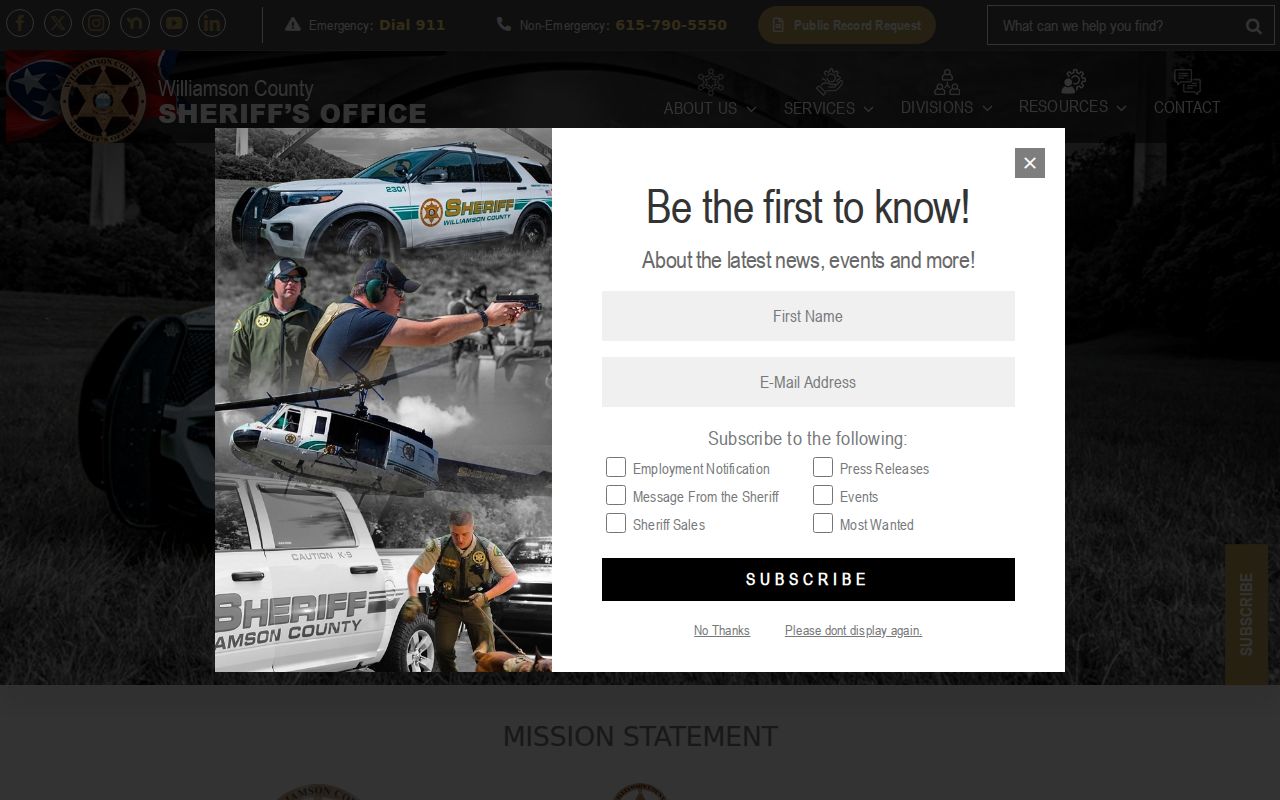 Williamson County Sheriff’s Office official homepage